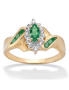 Emerald and Diamond Accent Ring by PalmBeach Jewelry