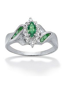 Emerald and Diamond Accent Ring by PalmBeach Jewelry