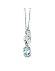 Aquamarine/Diamond Accent Pendant by PalmBeach Jewelry