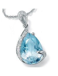 Aquamarine/Diamond Accent Pendant by PalmBeach Jewelry