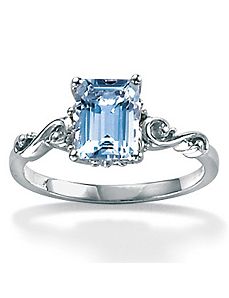 Octagon-Cut Aquamarine Ring by PalmBeach Jewelry