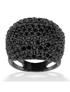Black Crystal Dome Ring by PalmBeach Jewelry