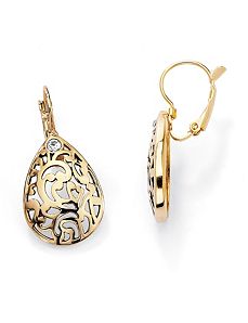 Filigree Pear-Shaped Earrings by PalmBeach Jewelry