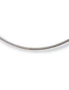 Cable-Wire Necklace in Stainless St by PalmBeach Jewelry