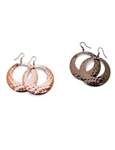 Two Pairs of Hoop Pierced Earrings by PalmBeach Jewelry