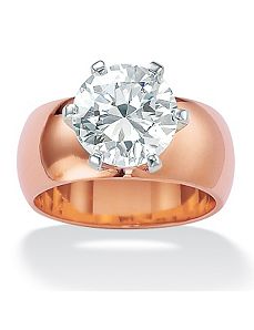 Round Cubic Zirconia Solitaire Ring by PalmBeach Jewelry