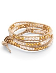 Champagne & Clear Crystal Bracelet by PalmBeach Jewelry