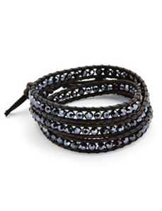 Black Crystal Wrap Bracelet by PalmBeach Jewelry