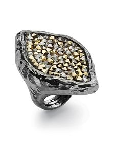 Crystal Hammered-Style Ring by PalmBeach Jewelry