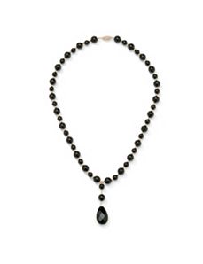 Onyx Beaded and Briolette Necklace by PalmBeach Jewelry