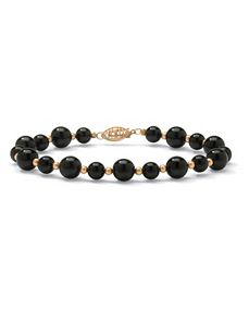 Onyx Beaded Bracelet by PalmBeach Jewelry
