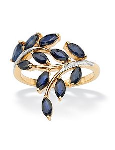 Blue Sapphire & Diamond Accent Ring by PalmBeach Jewelry