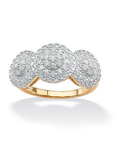 Triple Circle Ice Diamond Ring by PalmBeach Jewelry