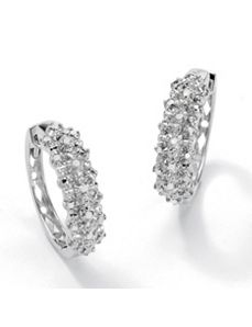 Round Ice Diamond Huggie Earrings by PalmBeach Jewelry