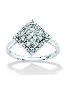 Ice Diamond Square-Shaped Ring by PalmBeach Jewelry