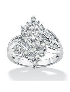 Ice Diamond Cluster Swirl Ring by PalmBeach Jewelry