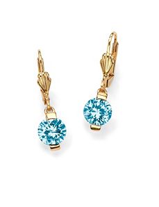 Round Birthstone Drop Earrings by PalmBeach Jewelry