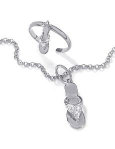 Flip-Flop Anklet & Toe Ring Set by PalmBeach Jewelry
