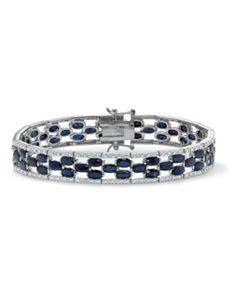 Sapphire & Diamond Accent Bracelet by PalmBeach Jewelry