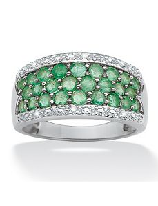 Emerald and Diamond Accent Ring by PalmBeach Jewelry