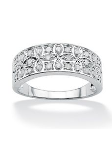 Ice Diamond Cross Loop Ring by PalmBeach Jewelry