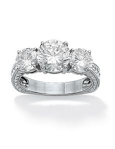 Round Cubic Zirconia Anniversary Ring by PalmBeach Jewelry