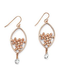 Cubic Zirconia Flower Bouquet Pierced Earrings by PalmBeach Jewelry