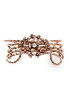 Cubic Zirconia Flower Bouquet Cuff Bracelet by PalmBeach Jewelry