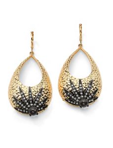 Hammered-Style Crystal Earrings by PalmBeach Jewelry
