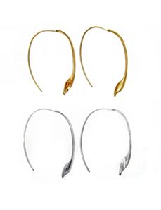 Free-Form Leaf Wire Earrings by PalmBeach Jewelry
