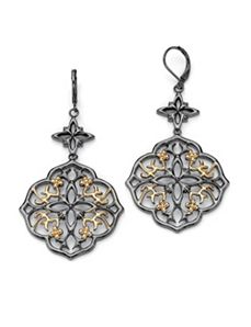 Foliated Cutout Pierced Earrings by PalmBeach Jewelry