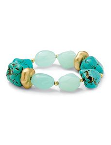 Viennese Turquoise Nugget Bracelet by PalmBeach Jewelry