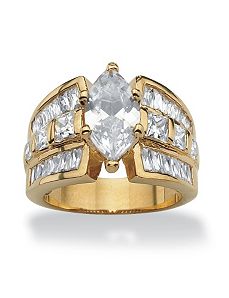 Marquise and Princess-Cut Cubic Zirconia Ring by PalmBeach Jewelry