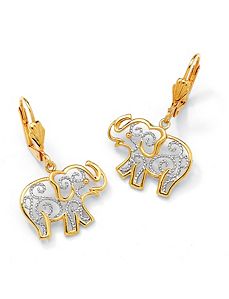 Filigree Elephant Pierced Earrings by PalmBeach Jewelry