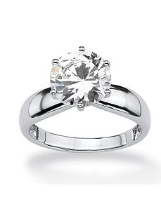 Round Cubic Zirconia Solitaire Ring by PalmBeach Jewelry