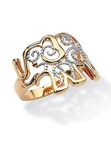 Filigree Elephant Ring by PalmBeach Jewelry