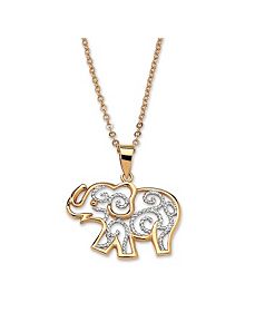 Filigree Elephant Pendant & Chain by PalmBeach Jewelry