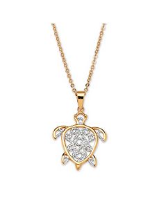 Filigree Turtle Pendant & Chain by PalmBeach Jewelry