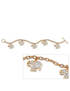Filigree Elephant Charm Bracelet by PalmBeach Jewelry