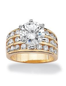 Round Cubic Zirconia Channel Ring by PalmBeach Jewelry