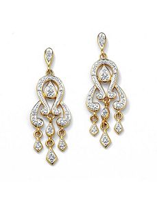 Diamond Accent Chandelier Earrings by PalmBeach Jewelry