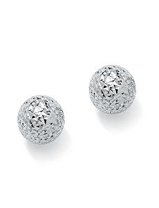 Diamond-Cut Stud Pierced Earrings by PalmBeach Jewelry