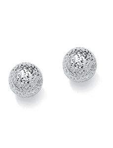 Diamond-Cut Stud Pierced Earrings by PalmBeach Jewelry