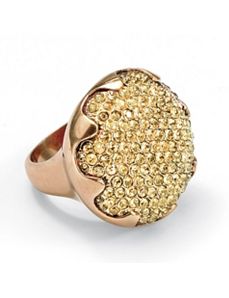 Yellow Crystal Round Ring by PalmBeach Jewelry