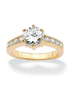 Round Cubic Zirconia Channel Ring by PalmBeach Jewelry
