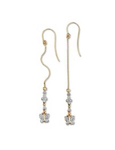 Diamond Accent Butterfly Earrings by PalmBeach Jewelry