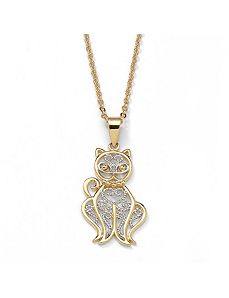 Filigree Cat Pendant and Chain by PalmBeach Jewelry
