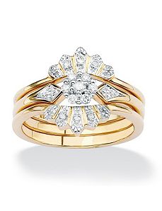 Diamond Crown Wedding Ring Set by PalmBeach Jewelry