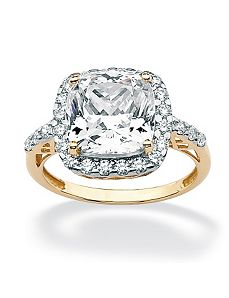 Cushion & Round Cubic Zirconia Ring by PalmBeach Jewelry