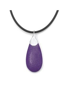 Purple Stingray Silvertone Pendant by PalmBeach Jewelry